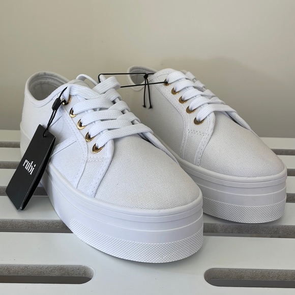 🤍BNWT White platform sneakers 6/37 RUBI - Picture 10 of 14